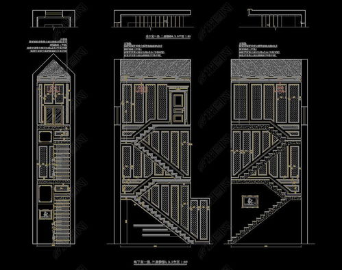 全套欧式精品别墅cad施工图设计平面图下载