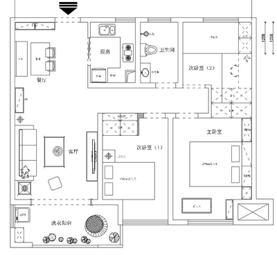 郑州美巢装饰原创设计 中海锦苑三室两厅装修效果图解（中道居典范）